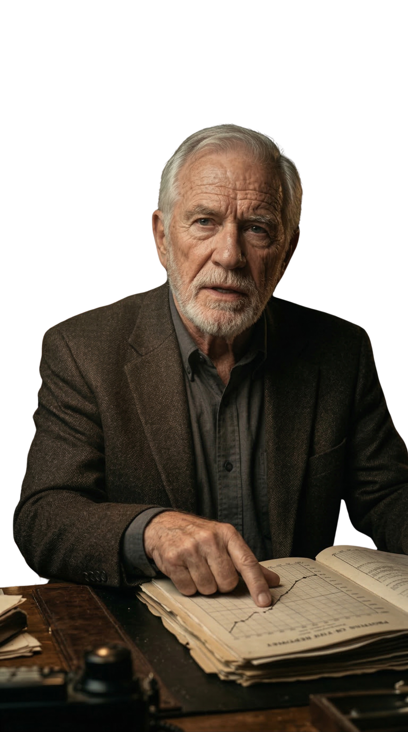 Homem meia idade, analisando arquivos